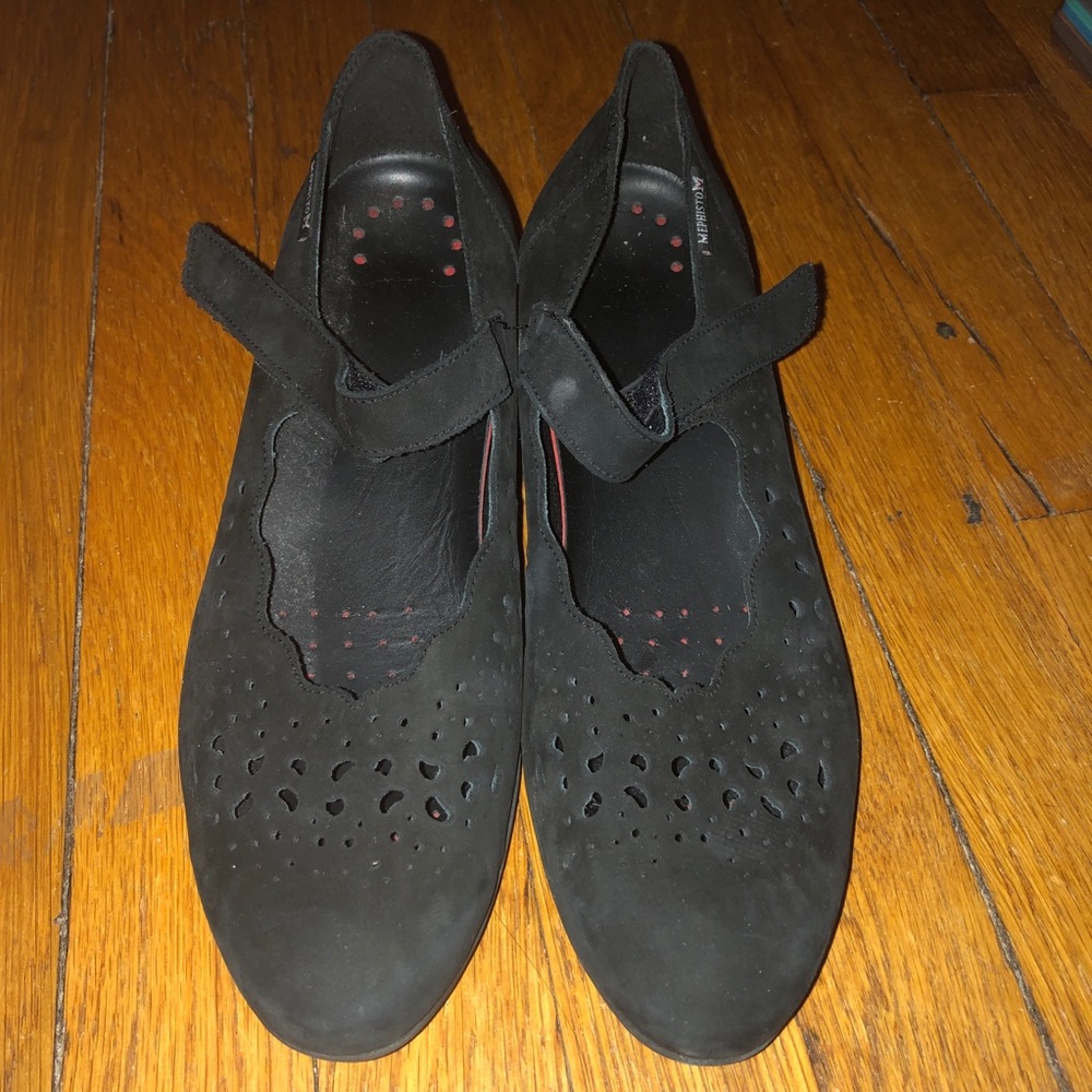 Mephisto Suede Mary-Janes with Cut-outs